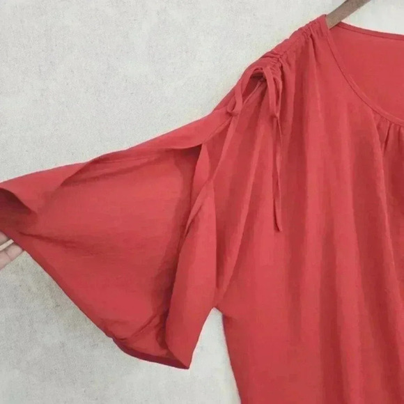 Vince Camuto Women's Chiffon Blouse 2XRuffle slit Sleeve 3518C - Picture 3 of 7